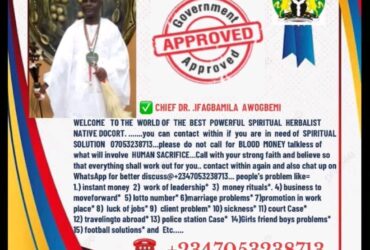 The Most Powerful Spiritual Herbalist Native Doctor Juju Man In Nigeria