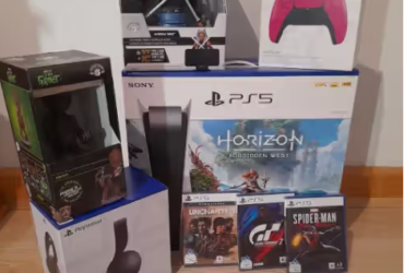 Sony Playstation 5 Bundle With 2 Controllers (PS5), 4 Games, headset & 2 controller stands