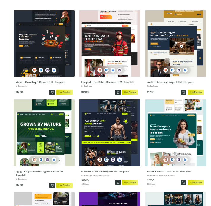 Top Premium HTML Templates for Professional and Responsive Websites