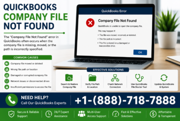 Why does QuickBooks say "Company File Not Found"? Call +1-(888)-718-7888?