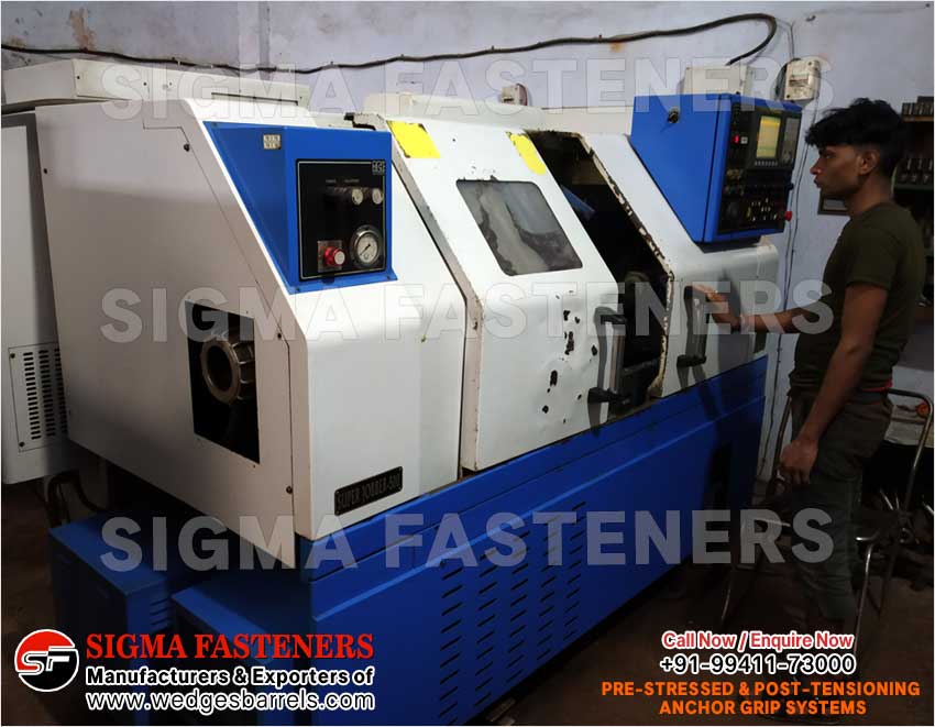 Post Tensioning wedges and barrels, pre stressed anchor grip system, anchor heads plates manufacturers exporters in India UAE Spain Oman Bangladesh South Africa Kuwait