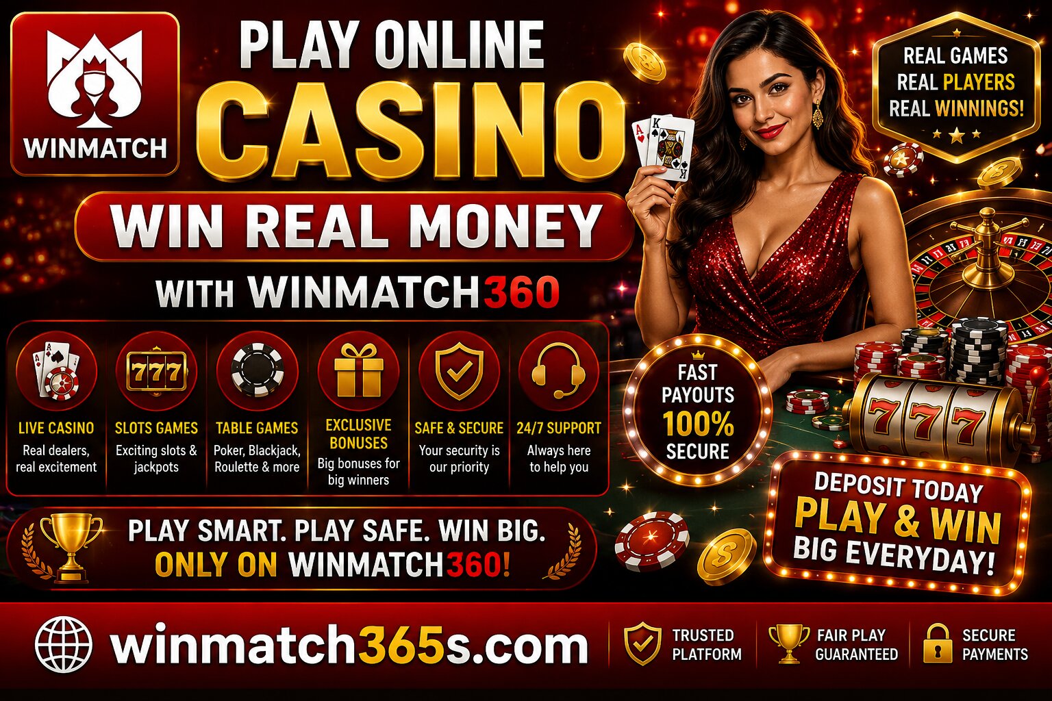 Play Online casino Win real money With Winmathc360